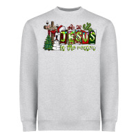 Heather Grey jesus İs the reason Heavyweight Sweatshirt - CowhideDigitalArt