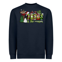Navy jesus İs the reason Heavyweight Sweatshirt - CowhideDigitalArt