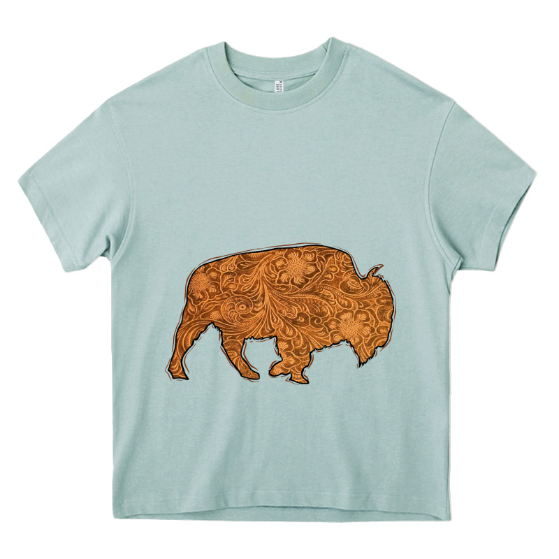 Western Vintage Bison Silhouette Heavy Core Tee by Bettercallsaul | Teevron