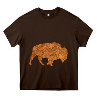 Chocolate Brown Western Vintage Bison Silhouette Heavy Core Tee - Bettercallsaul