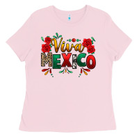 Bubblegum Pink Viva Mexico Cinco De Mayo Ladies Tee - texasbilliewilder
