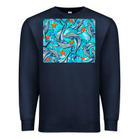 Navy humpback whale mousepad Premium Sweatshirt - BarkalooDesign