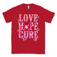 Red Love Hope Cure Cancer Awareness Classic Tee - HowdyJamesFarm