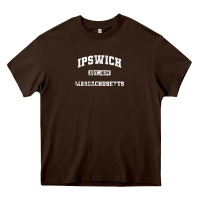 Chocolate Brown ipswich massachusetts ma vintage state athletic style Heavy Core Tee - trangStudio