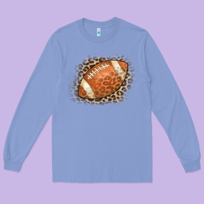 American Football Leopard Long Sleeve Tee Designed By Cowcowdesign