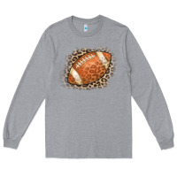Heather Grey American Football Leopard Long Sleeve Tee - CowCowDesign