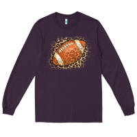Plum American Football Leopard Long Sleeve Tee - CowCowDesign