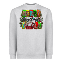 Heather Grey merry christmas yall Heavyweight Sweatshirt - CowhideDigitalArt