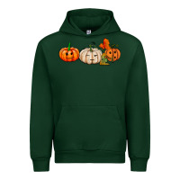 Forest Green pumpkins face Urban Hoodie - AdoDesignShop