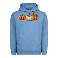 Pigment Pebble Blue pumpkins face Urban Hoodie - AdoDesignShop