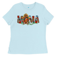 Baby Blue Our Lady of Guadalupe Mama Ladies Tee - texasbilliewilder