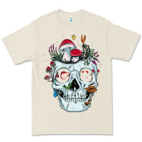 Bone halloween skull collector mushrooms flowers and butterflies sweatshirt Premium Tee - trangStudio
