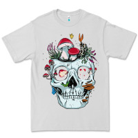 Dove Grey halloween skull collector mushrooms flowers and butterflies sweatshirt Premium Tee - trangStudio