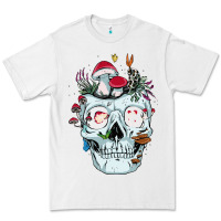 White halloween skull collector mushrooms flowers and butterflies sweatshirt Premium Tee - trangStudio