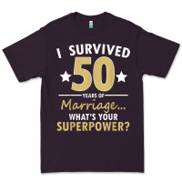 50 Years Of Marriage Superpower 50th Wedding Anniversary Premium Tee | Teevron