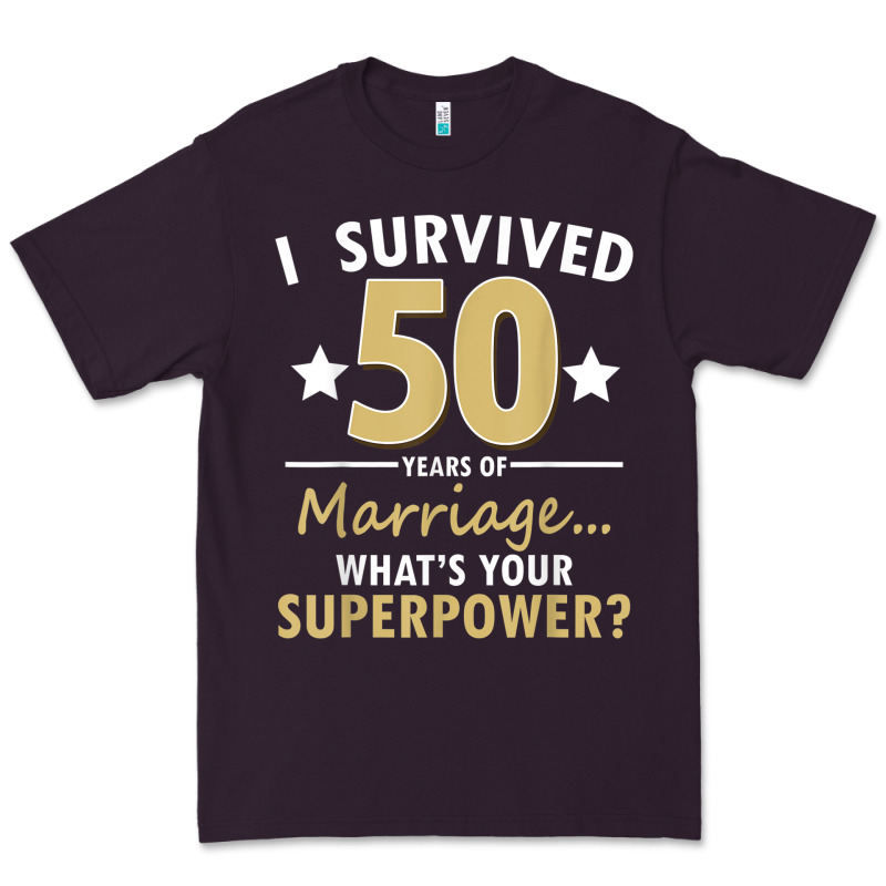 50 Years Of Marriage Superpower 50th Wedding Anniversary Premium Tee by trangStudio | Teevron