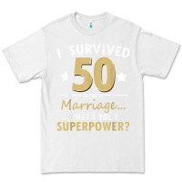 White 50 years of marriage superpower 50th wedding anniversary Premium Tee - trangStudio