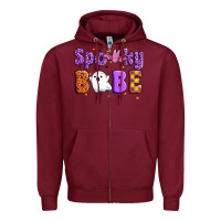 Burgundy spooky babe Zipper Hoodie - Artiststas