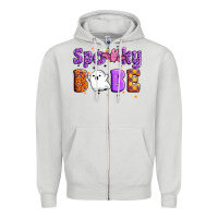Dove Grey spooky babe Zipper Hoodie - Artiststas