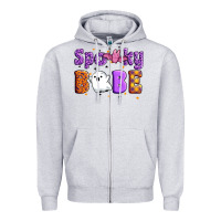 Heather Grey spooky babe Zipper Hoodie - Artiststas