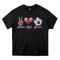 Black peace love soccer Heavy Core Tee - JahusDesignShop