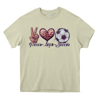 Mossy peace love soccer Heavy Core Tee - JahusDesignShop