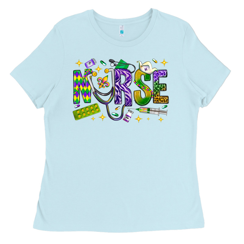 Mardi Gras Nurse Ladies Tee by NancyCooperArtShop | Teevron