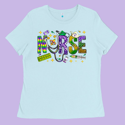 Mardi Gras Nurse Ladies Tee Designed By Nancycooperartshop