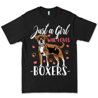 Black Kids Boxer Dog Just A Girl Who Loves Boxers Gift Premium Tee - trangStudio
