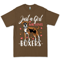 Cacao Kids Boxer Dog Just A Girl Who Loves Boxers Gift Premium Tee - trangStudio