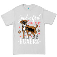 Dove Grey Kids Boxer Dog Just A Girl Who Loves Boxers Gift Premium Tee - trangStudio