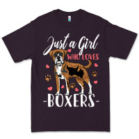 Kids Boxer Dog Just A Girl Who Loves Boxers Gift Premium Tee | Teevron