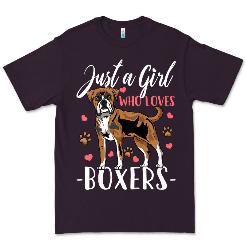 Kids Boxer Dog Just A Girl Who Loves Boxers Gift Premium Tee by trangStudio | Teevron