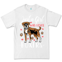 White Kids Boxer Dog Just A Girl Who Loves Boxers Gift Premium Tee - trangStudio