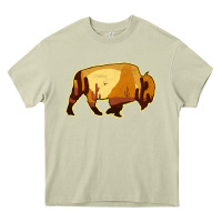 Mossy Desert Landscape Bison Silhouette Heavy Core Tee - Bettercallsaul