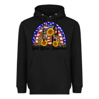 Black god bless america  rainbow Heavyweight Hoodie - BarkalooDesign