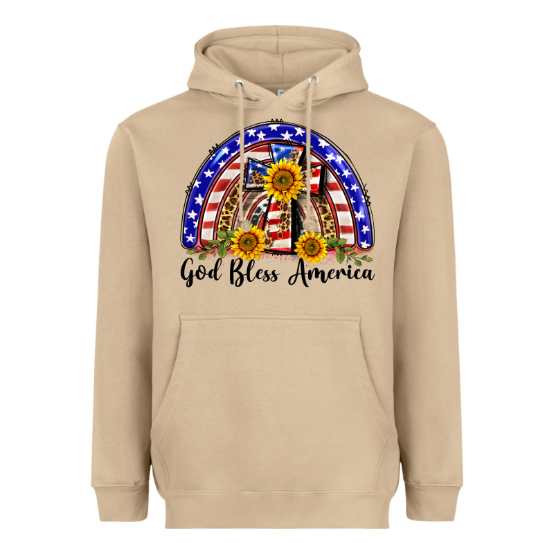 God Bless America  Rainbow Heavyweight Hoodie by BarkalooDesign | Teevron