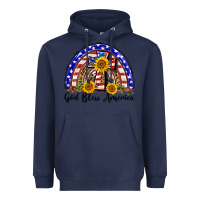 Navy god bless america  rainbow Heavyweight Hoodie - BarkalooDesign