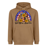 Toasted Coconut god bless america  rainbow Heavyweight Hoodie - BarkalooDesign