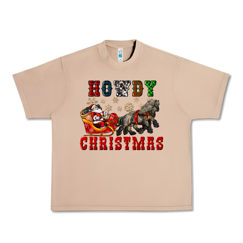 Howdy Christmas With Santa Riding His Sleighs Urban Heavy Tee by CowGirlArtShop | Teevron