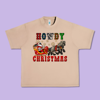 Howdy Christmas With Santa Riding His Sleighs Urban Heavy Tee Designed By Cowgirlartshop