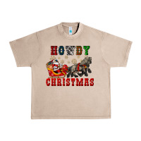 French Oak howdy christmas with santa riding his sleighs Urban Heavy Tee - CowGirlArtShop