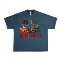 Midnight Navy howdy christmas with santa riding his sleighs Urban Heavy Tee - CowGirlArtShop