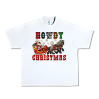 White howdy christmas with santa riding his sleighs Urban Heavy Tee - CowGirlArtShop