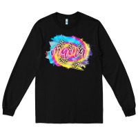 Black Mama Tie dye Leopard Long Sleeve Tee - CowCowDesign
