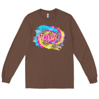 Chestnut Mama Tie dye Leopard Long Sleeve Tee - CowCowDesign