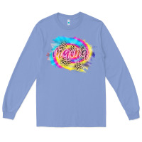 Colony Blue Mama Tie dye Leopard Long Sleeve Tee - CowCowDesign