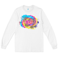 White Mama Tie dye Leopard Long Sleeve Tee - CowCowDesign