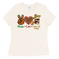 Bone Peace Love Cinco De Mayo Ladies Tee - texasbilliewilder