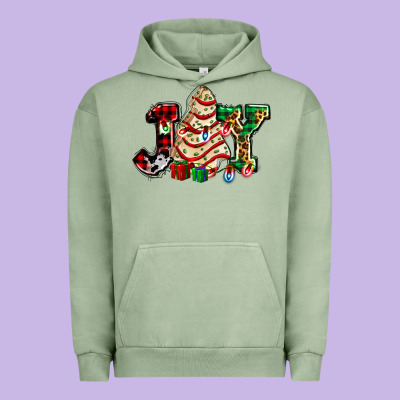 Joy With Christmas Tree Cake Ado Urban Hoodie Designed By Adodesignshop